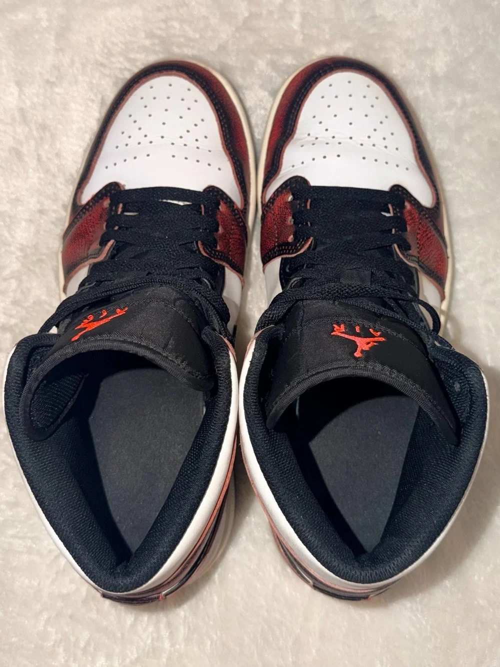 Jordan 1 Mid Wear-Away Infrared Chicago Men’s Size 8.5 - #DV9565-006